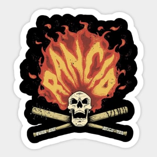 Skull Head Fire Of Rock Punk Style Sticker